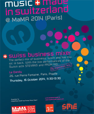 Swiss Music Export at the MaMA Event 15 – 17 October 2014